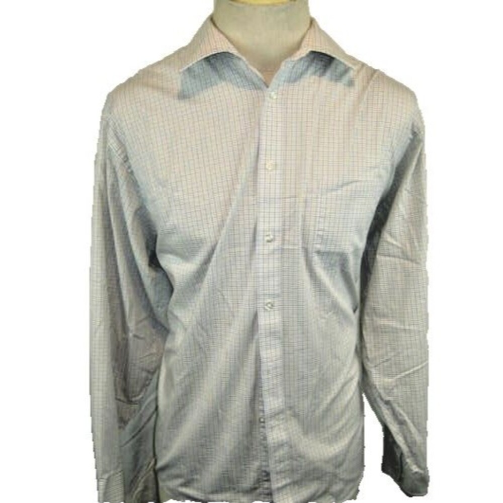 Mens Arrow Blue Check Stretch Cotton Blend LS Casual Shirt sz XL
